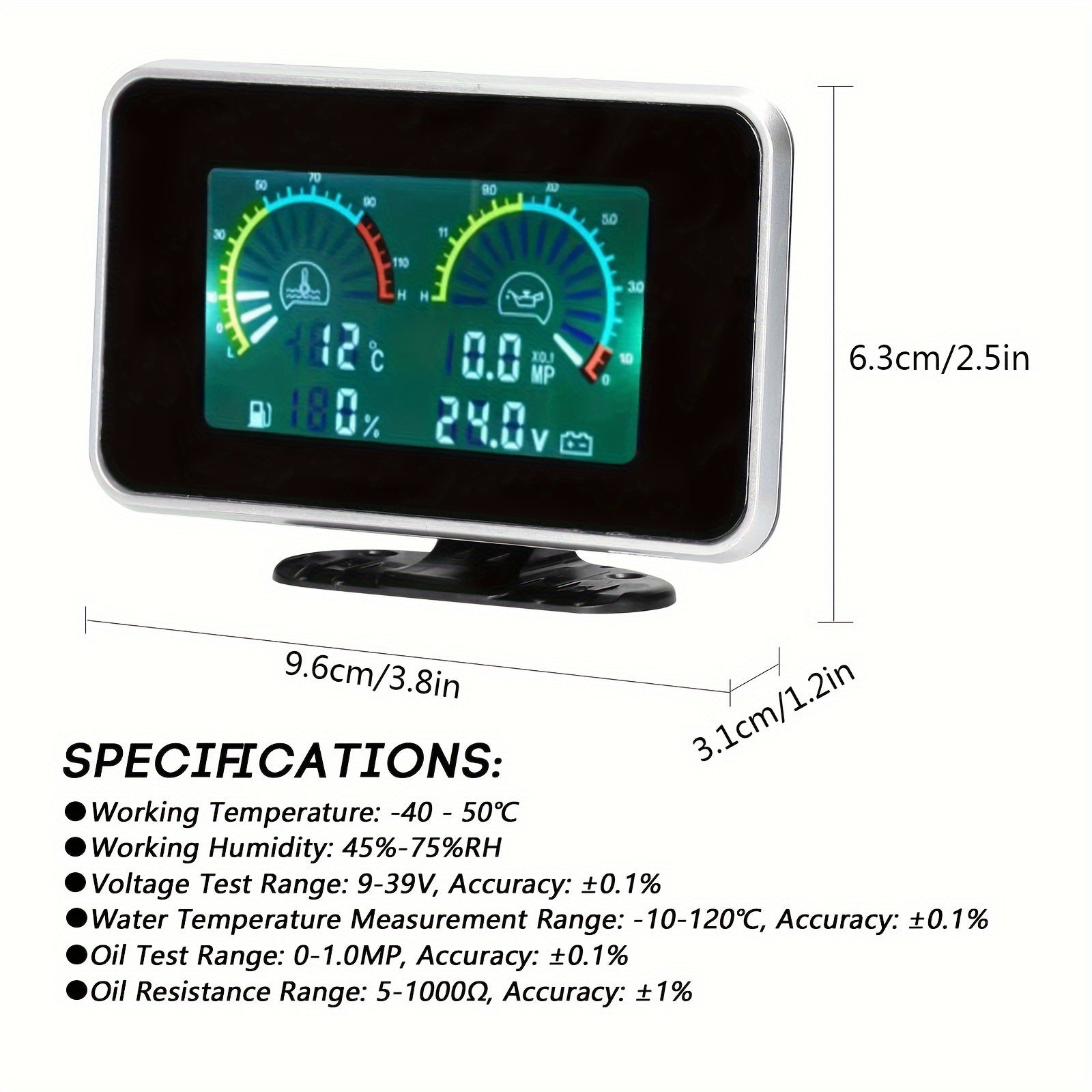 4-in-1 Digital Car Dashboard Gauge