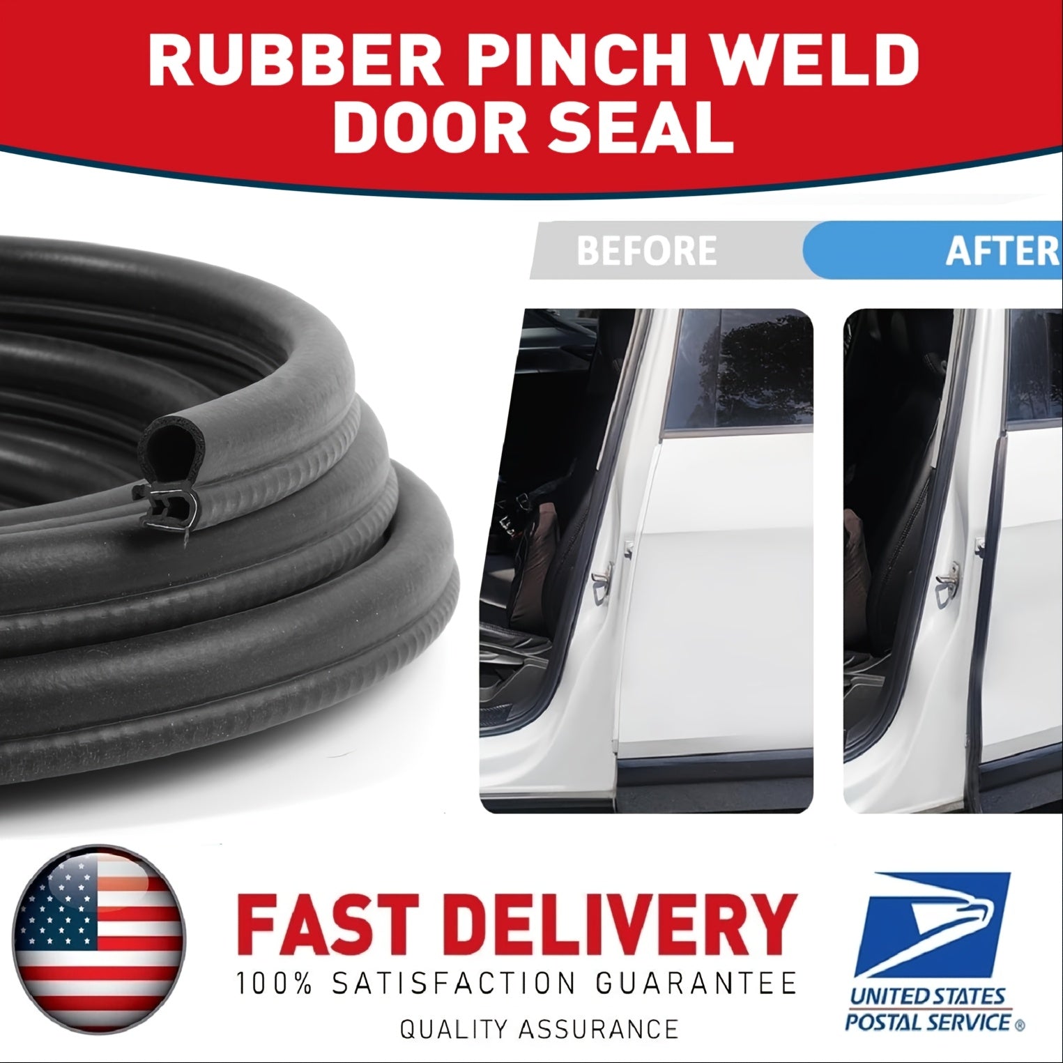 Classic VWs Black Rubber Door Seal Strip