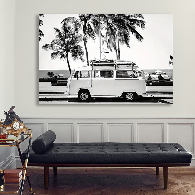 Wooden Framed VW Bus Painting